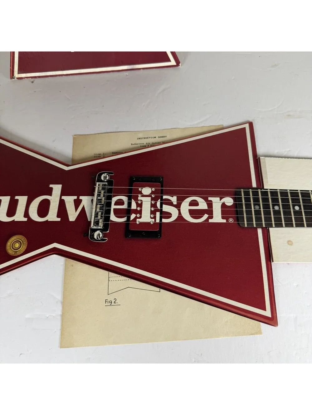 Vintage Budweiser Air Guitar Cardboard Display Lot w/ Instructions Breweriana